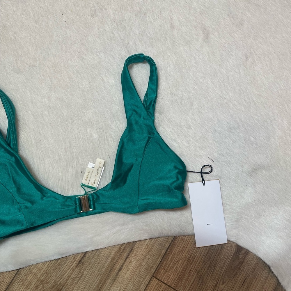Revolve LoveWave The Ero Top in Forest Green unpadded triangle bikini top - Picture 4 of 8